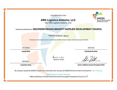 ARD NMSDC Certification