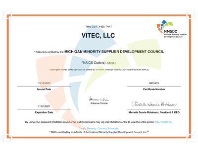 VITEC MMSDC Certification